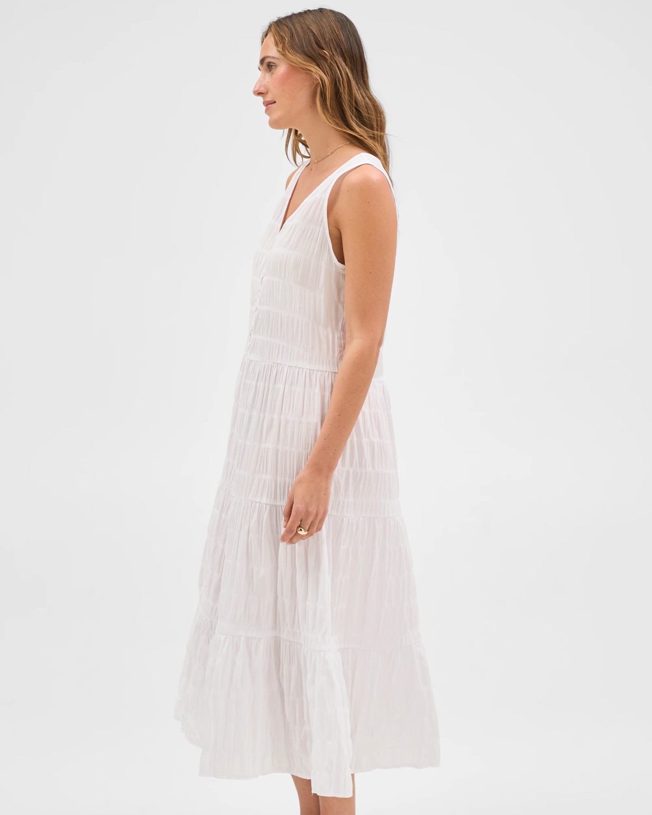 Resort Button Through Maxi Dress - White 5 of 6