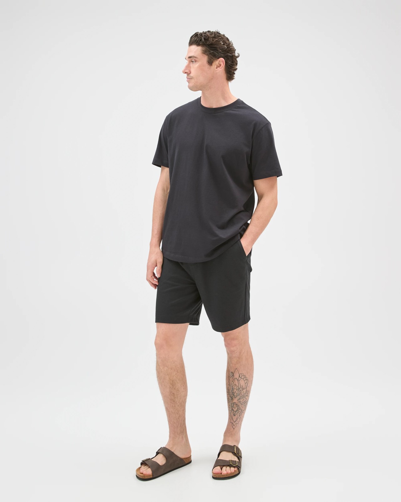 Textured Fleece Shorts - Black 4 of 6