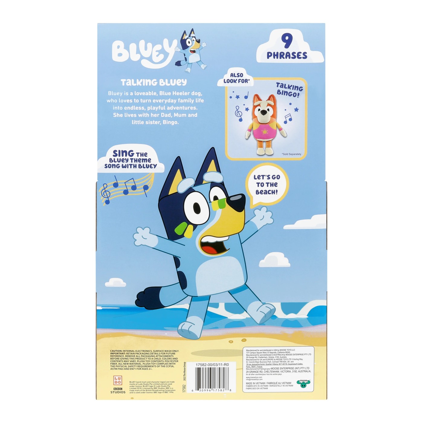 Bluey Sound Effects Talking Stuffed Plush