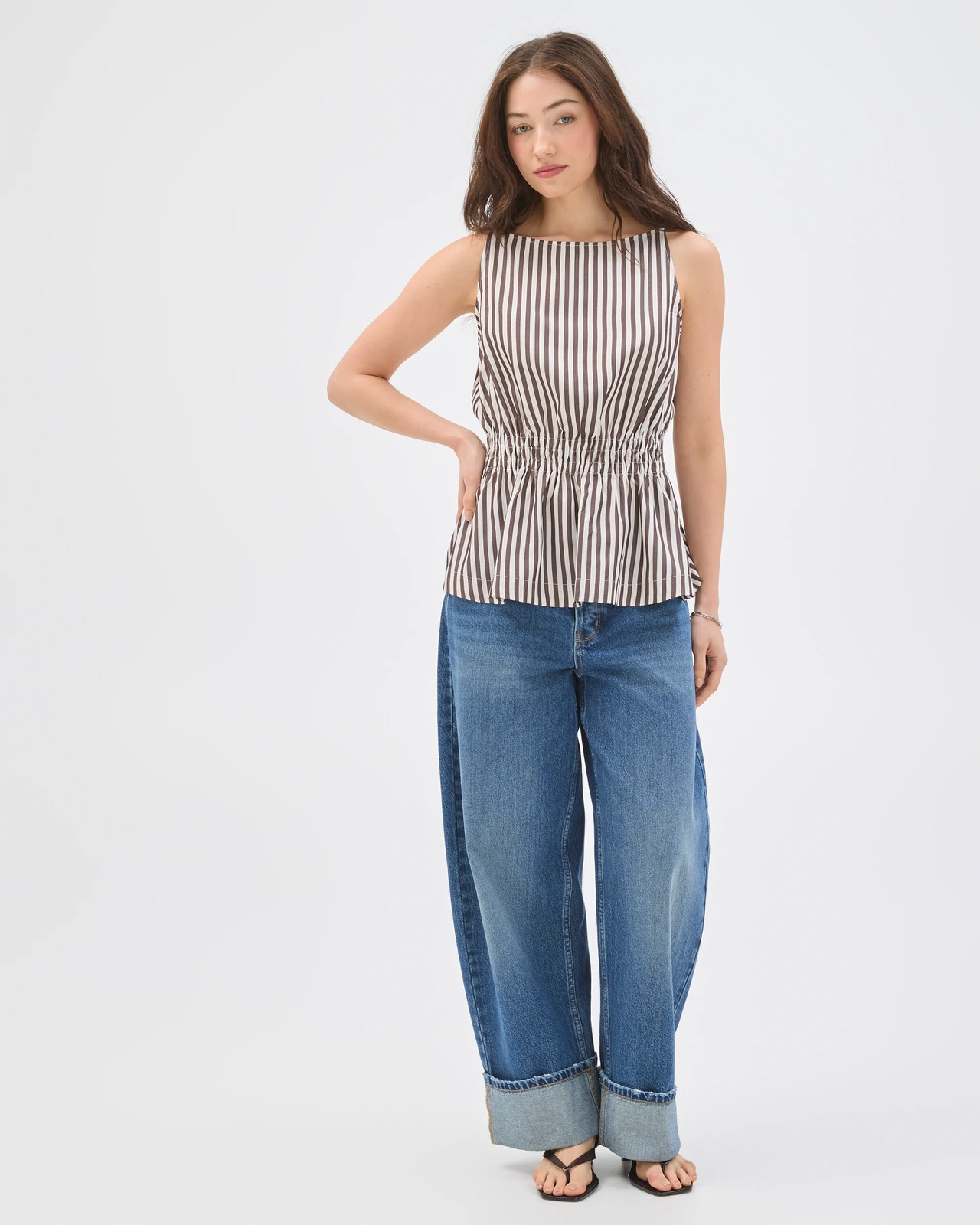 Lily Loves Lyocell Shell Top - Bark Stripe 2 of 6