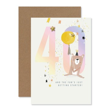 Connections from Hallmark 40th Birthday Card - Bear