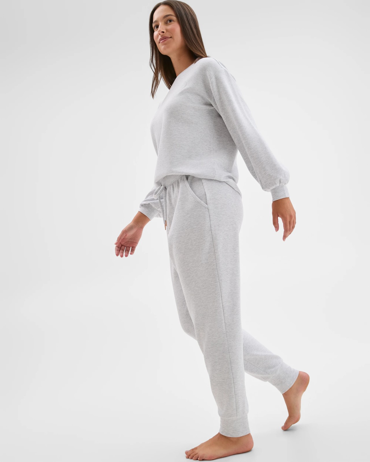 Modal Sleep Jogger Pants - Grey Marle 4 of 4