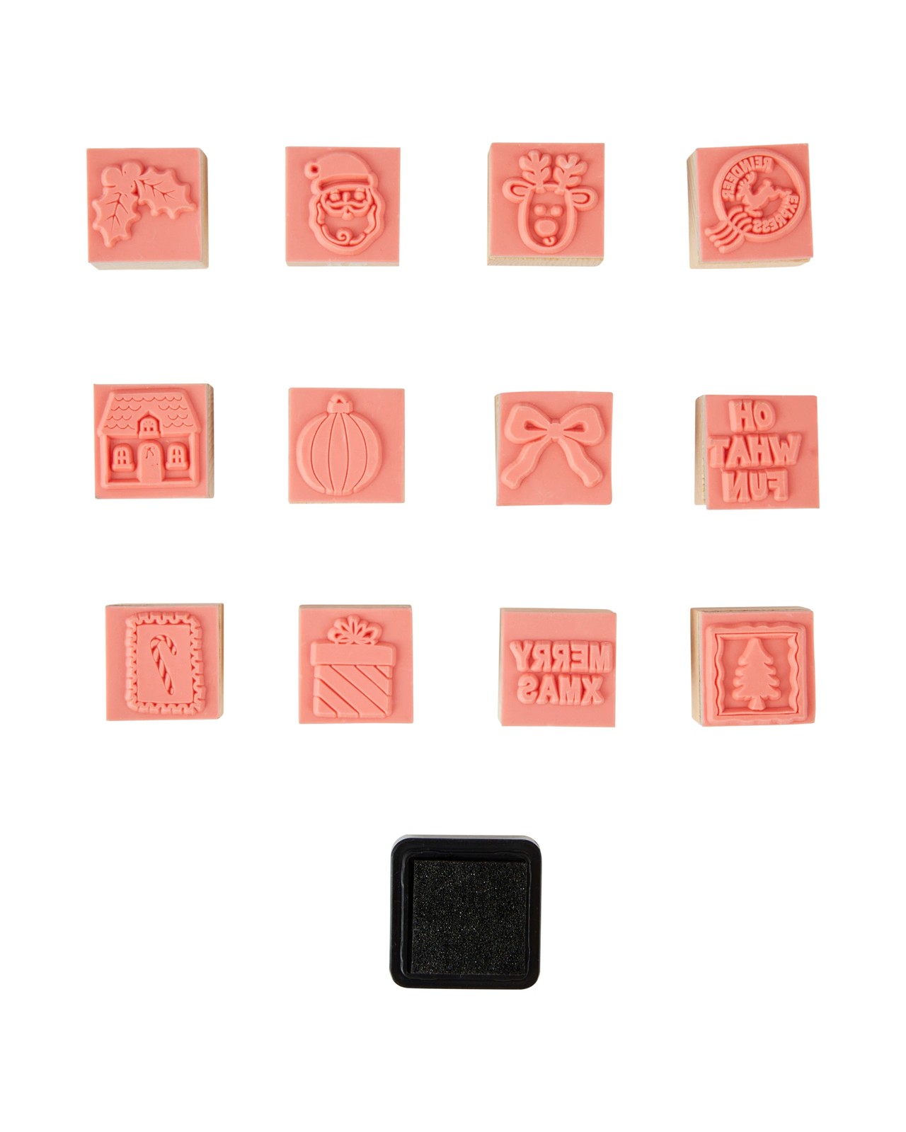 Anko 12 Pack Christmas Craft Wood Stamps 2 of 3