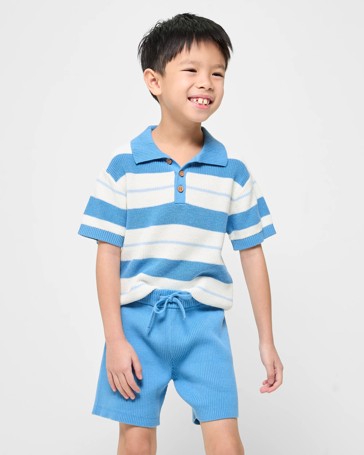 Australian Cotton Knit Polo and Short 2 Piece Set