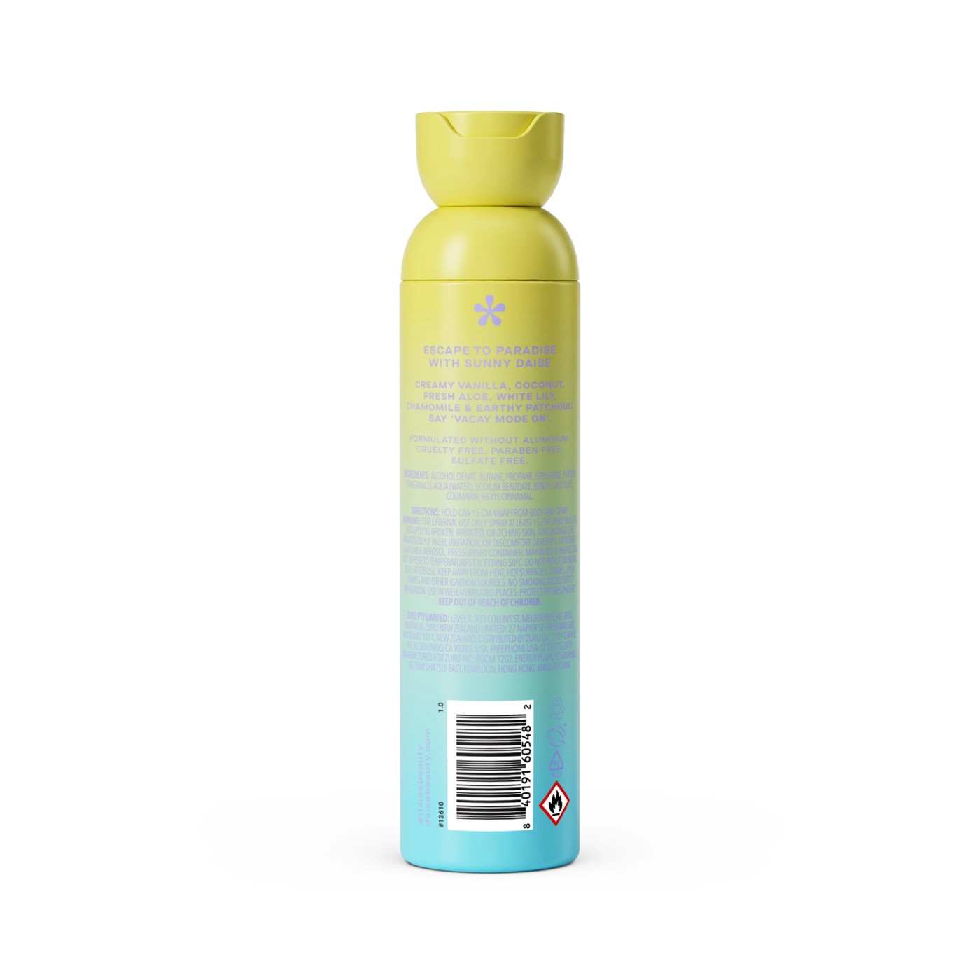 DAISE Sunny All Body Spray and Deodorant 120ml - Vanilla and Coconut Scent 3 of 6