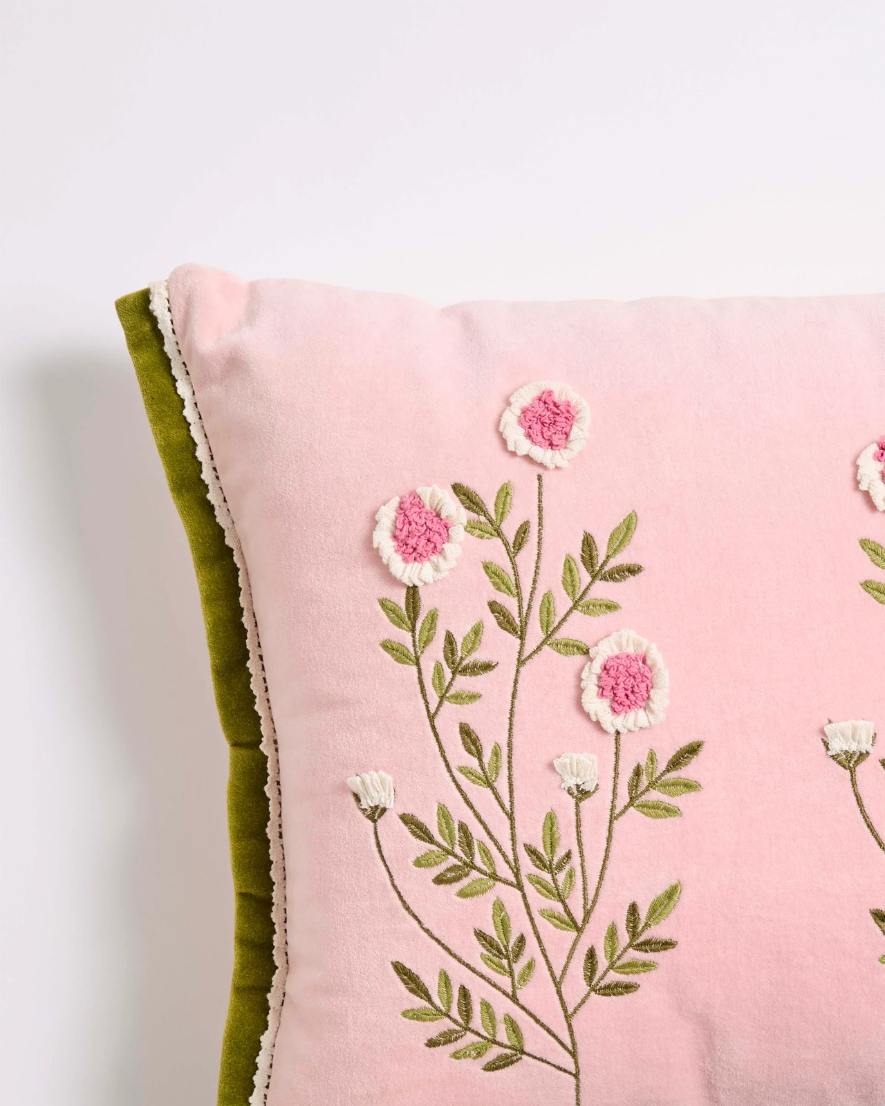 Ellie Embroidered Velvet Cushion 2 of 2