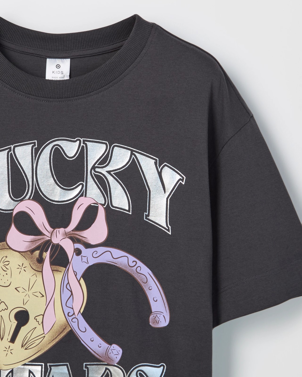 Australian Cotton Oversized T-Shirt - Lucky Charcoal 6 of 6