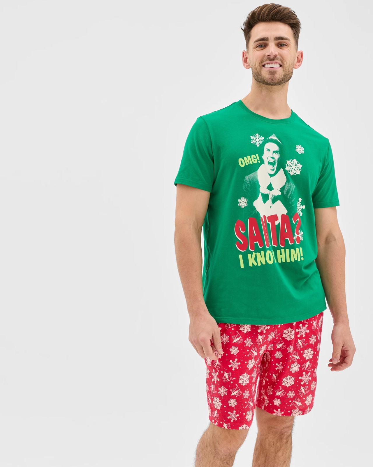 Short Sleeve Top and Shorts Christmas Pyjama Set 3 of 5