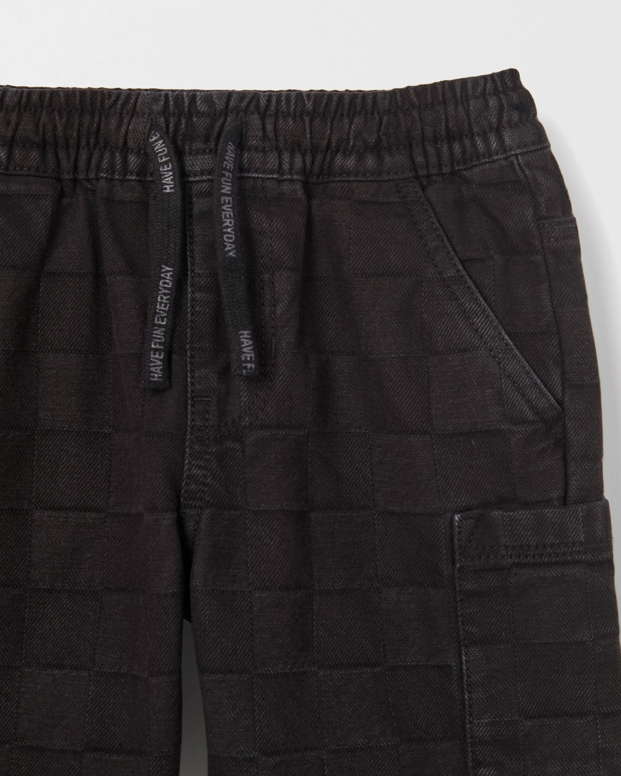 Pull On Denim Volley Shorts - Checkerboard Black 6 of 6