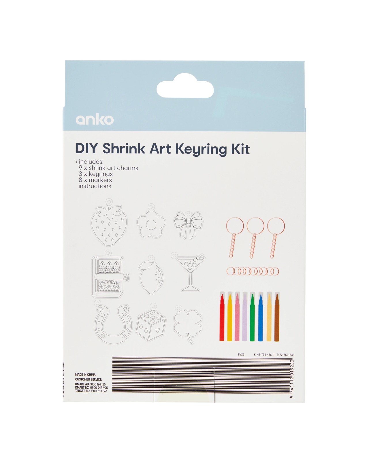 Anko DIY Shrink Art Keyring Kit 3 of 3