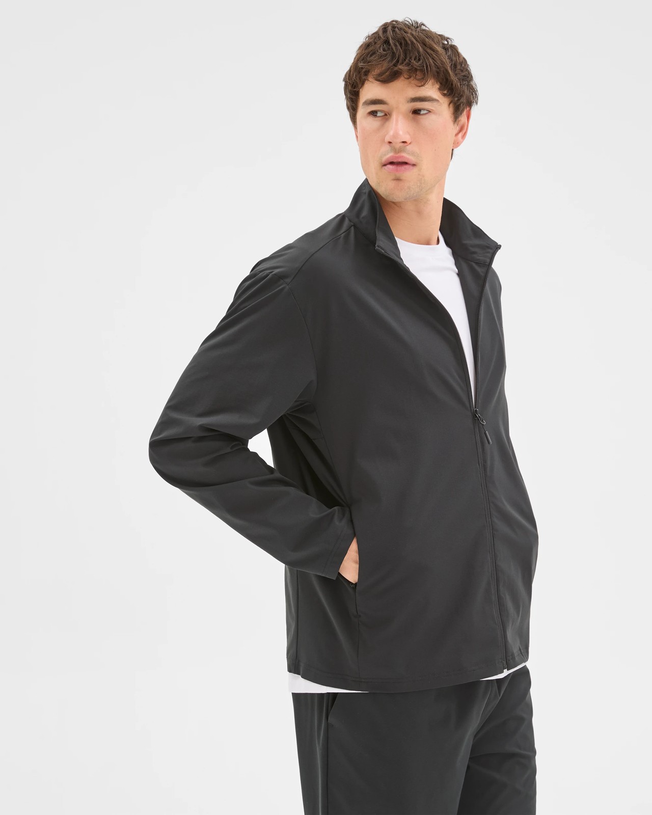 Active Zip Through Textured Jumper - Black 3 of 6