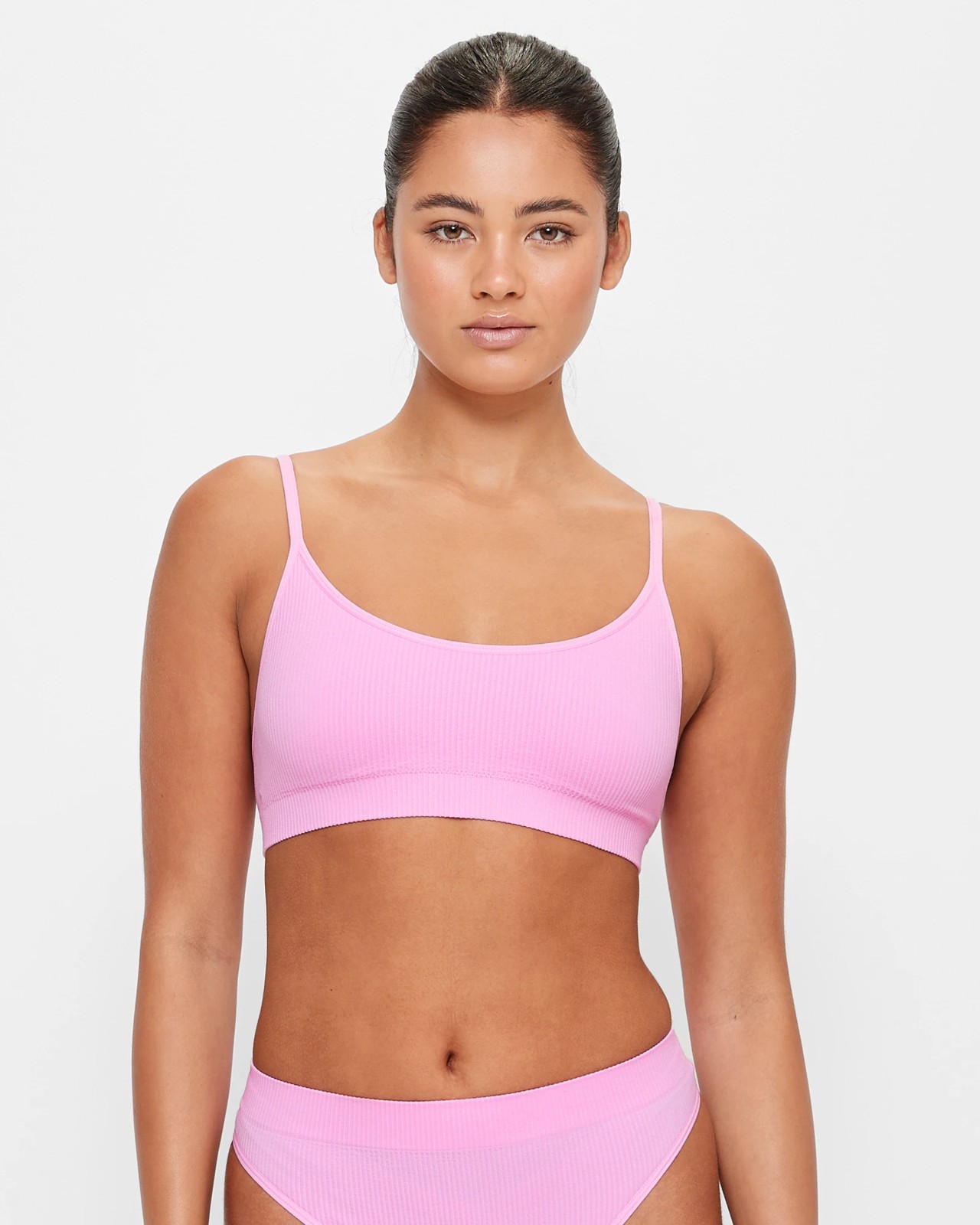 Ribbed Strappy Crop Top - Lily Loves - Lilac Chiffon