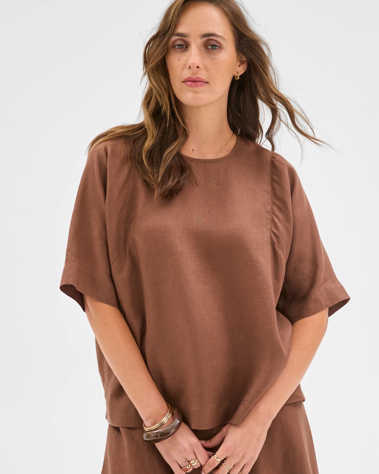 European Linen Seamed T-Shirt 2 of 5