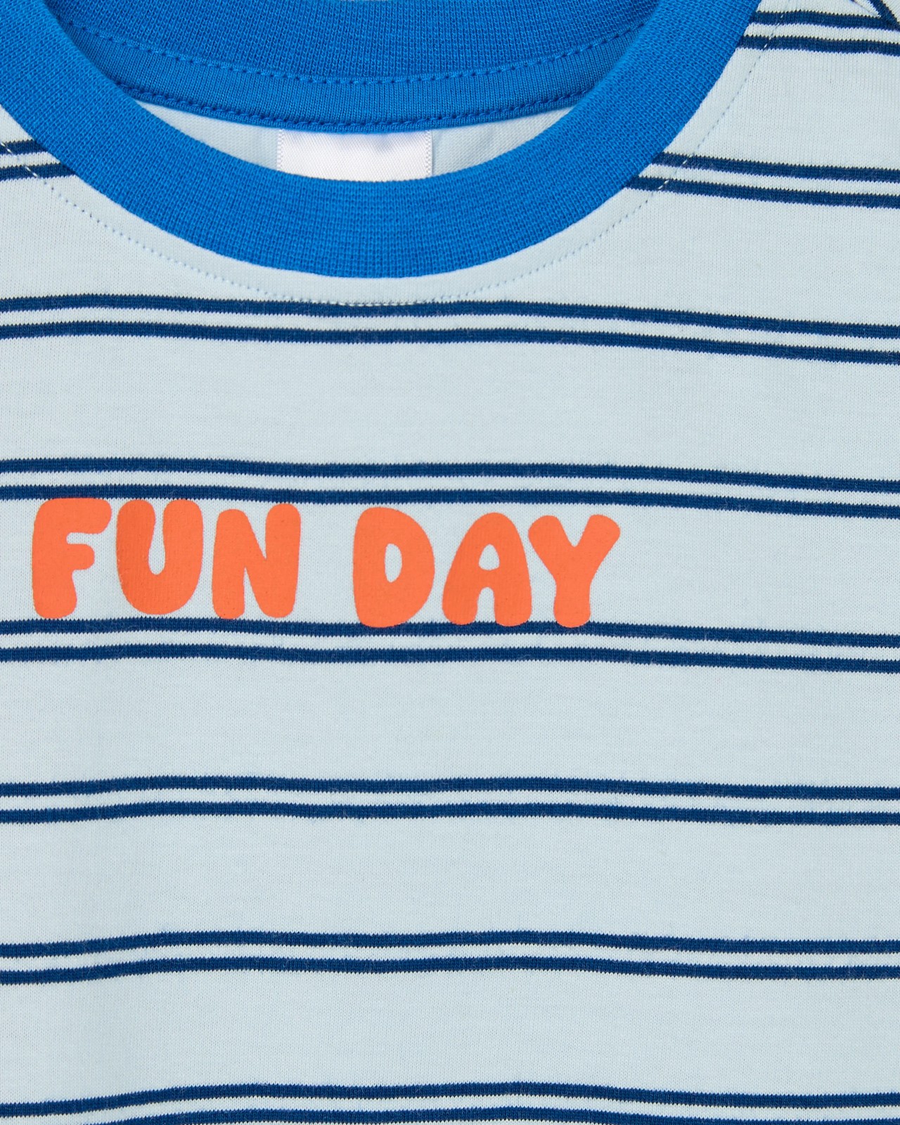 Baby Organic Cotton Placement Print Oversized T-Shirt - Fun Day Stripe Blue 5 of 5