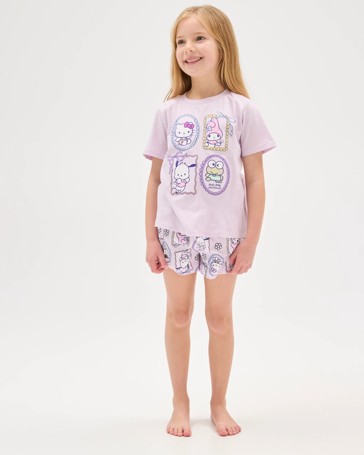 Hello Kitty Australian Cotton 2 Pack Younger Girls Pyjama Set