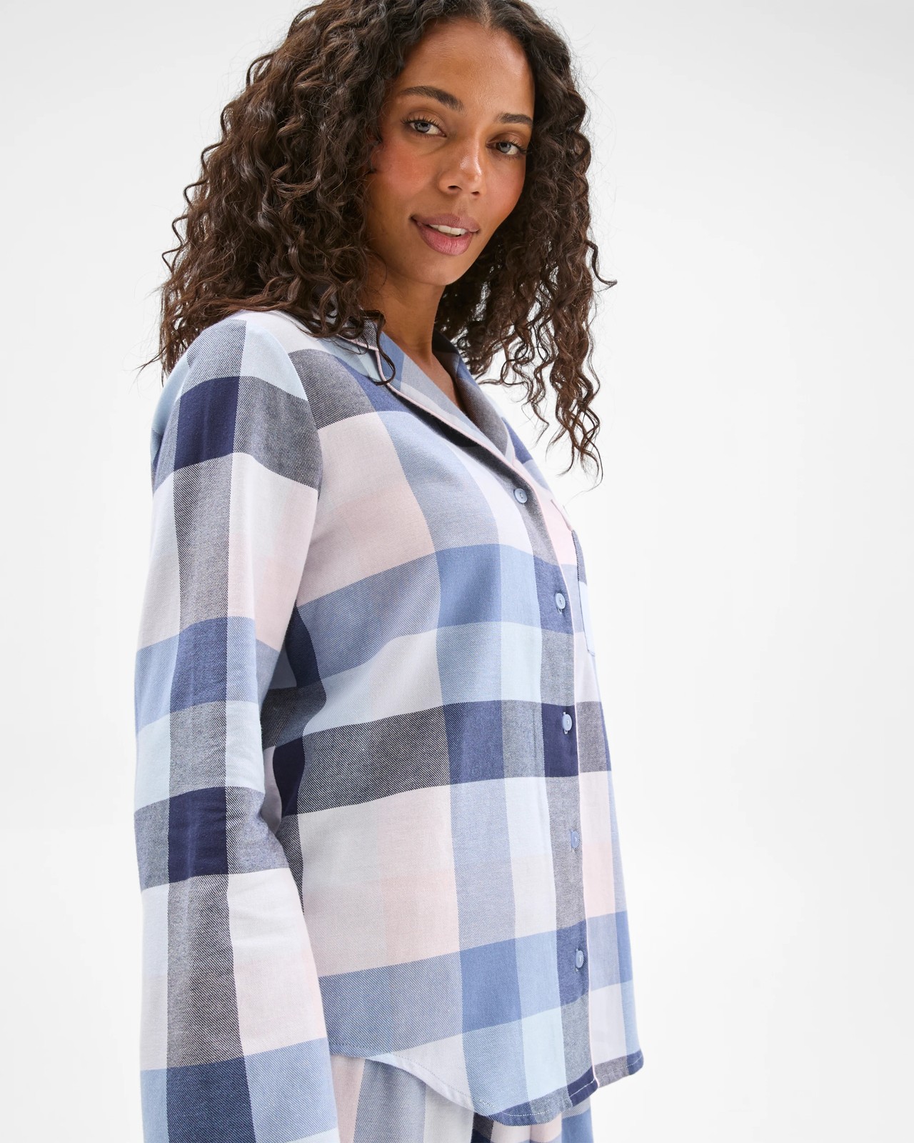 Australian Cotton Flannelette Pyjama Set - Buffalo Check Blue 4 of 6