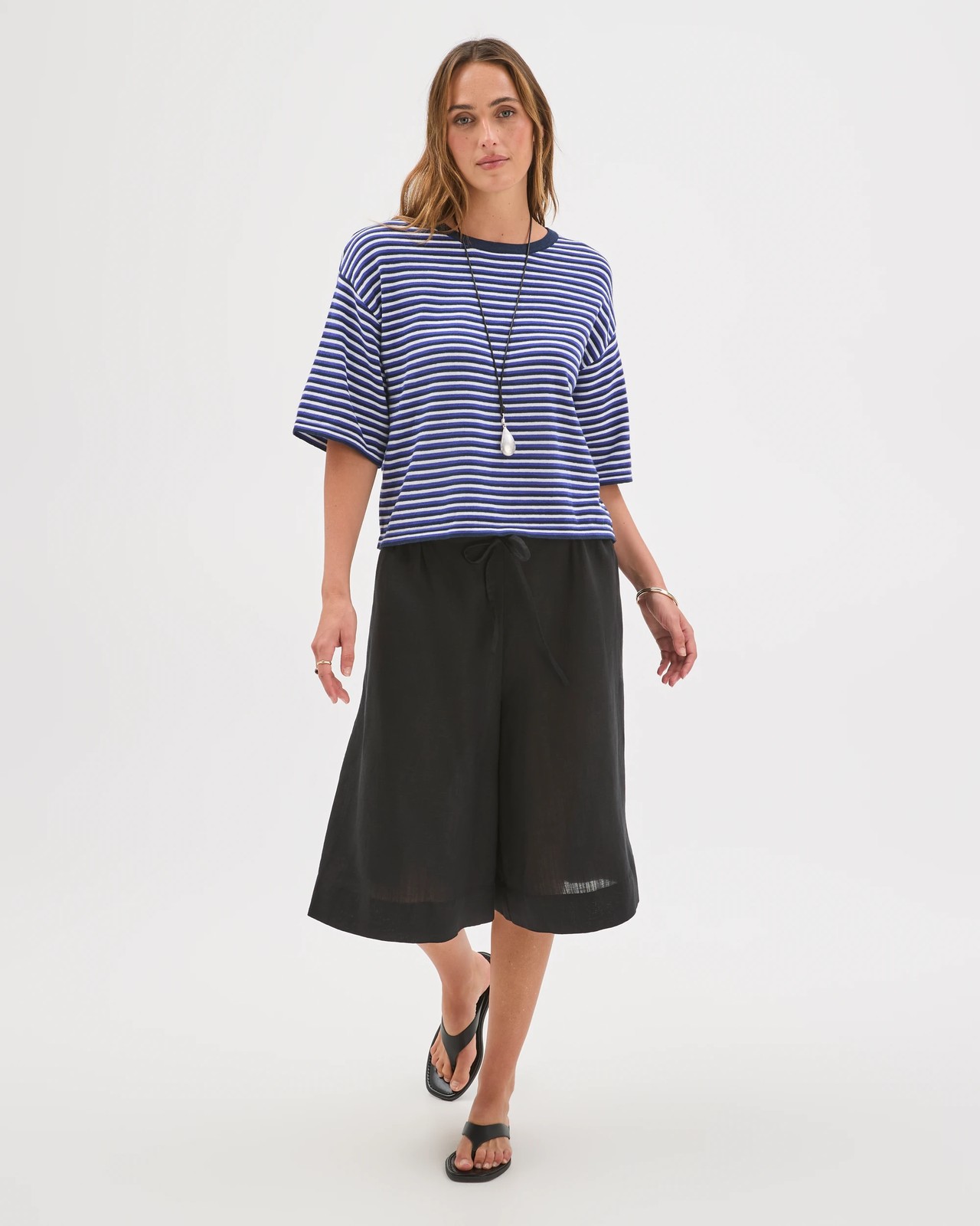 Cropped Culotte Pants - Black 3 of 6