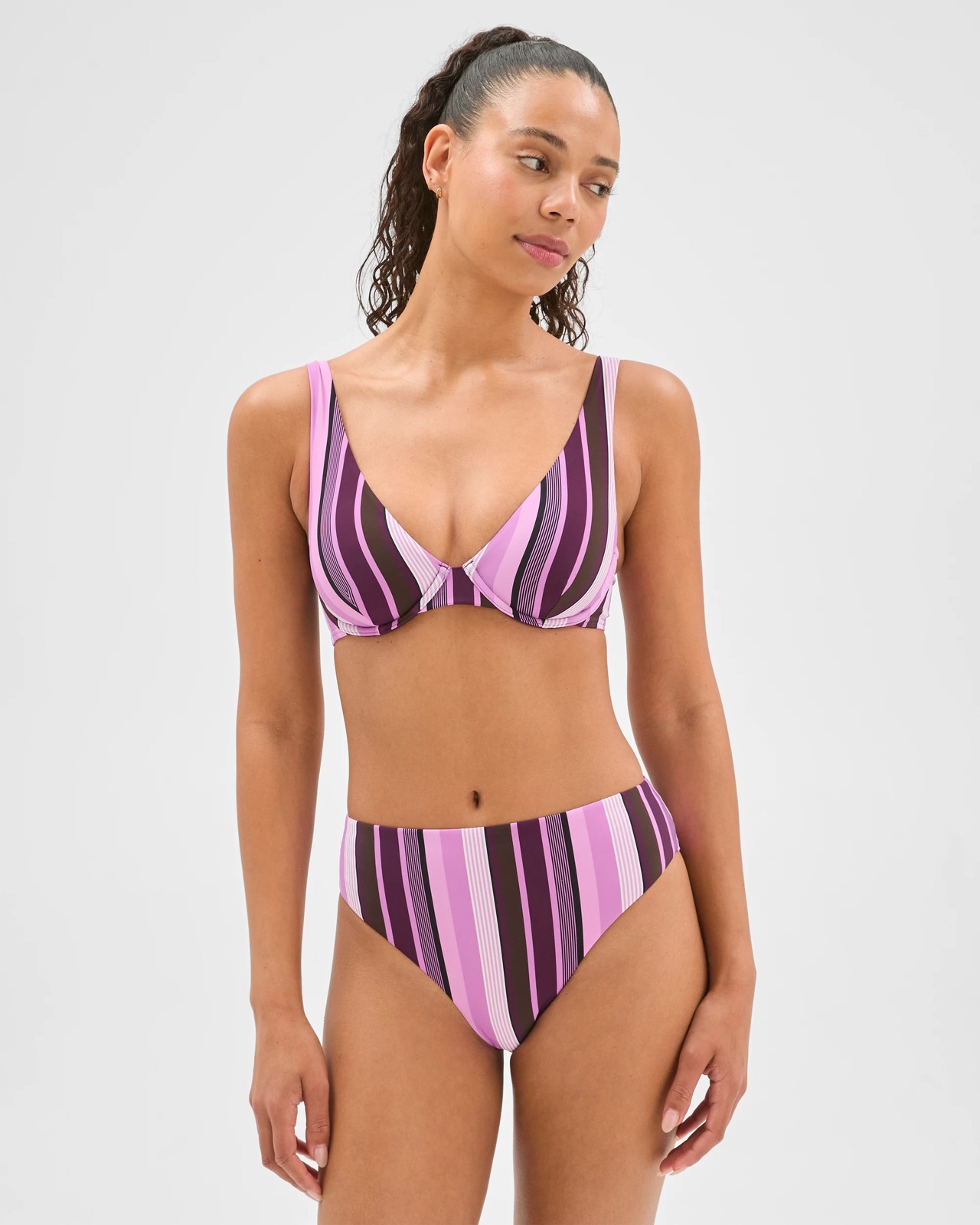Shape Your Body High Waisted High Cut Swim Bikini Bottoms - Dopamine 2 of 6