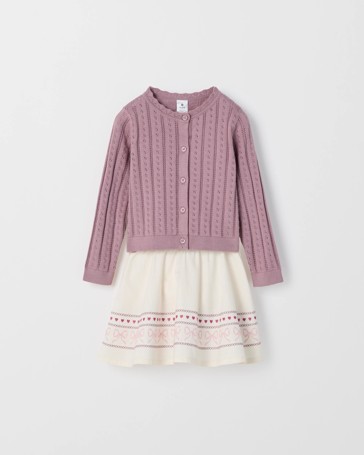 Australian Cotton Knit Cardigan and Skirt Set