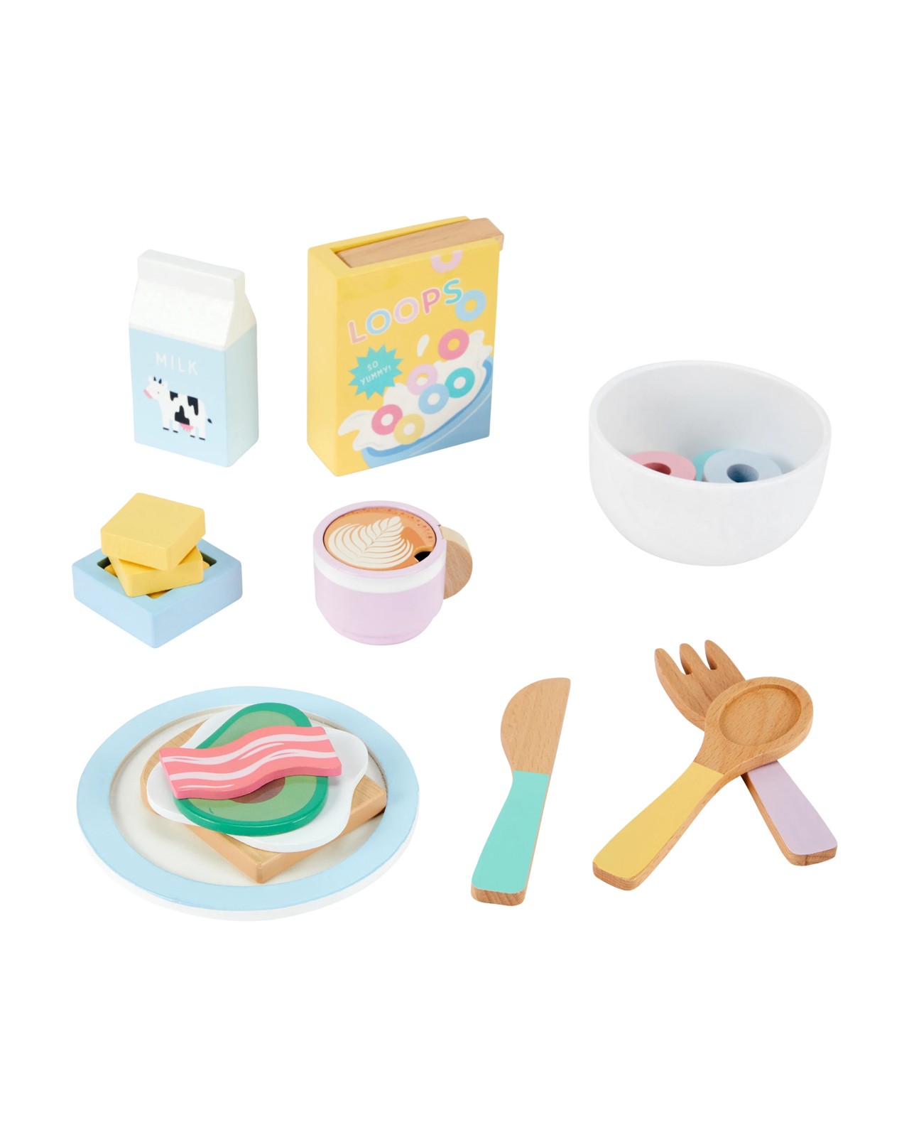 22 Piece Wooden Breakfast Set 2 of 6