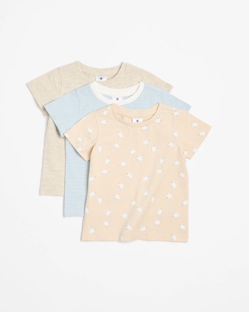 Baby Organic Cotton Print T-shirts 3 Pack