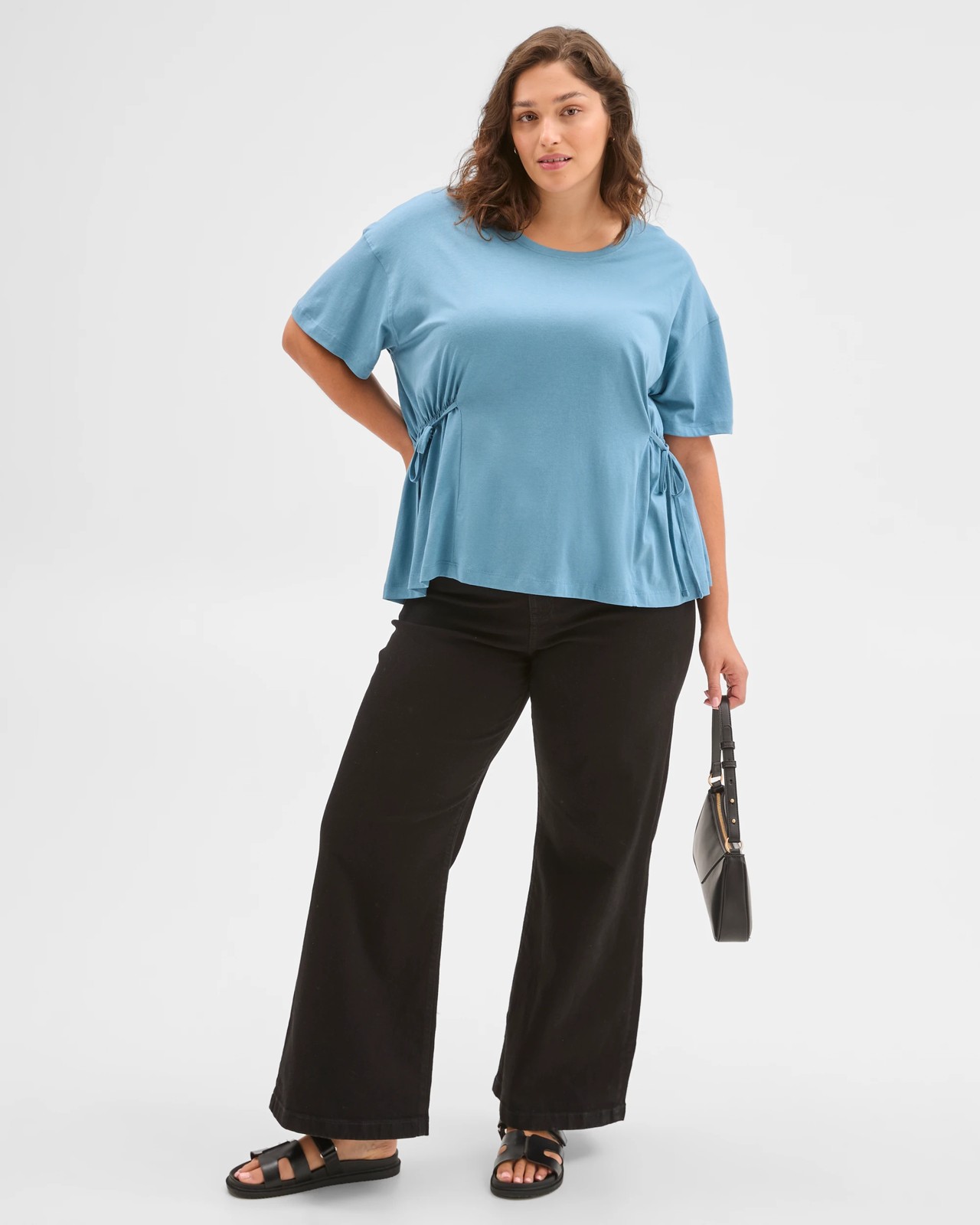 Plus Size Australian Cotton Blend Side Tie Waist T-Shirt 2 of 6
