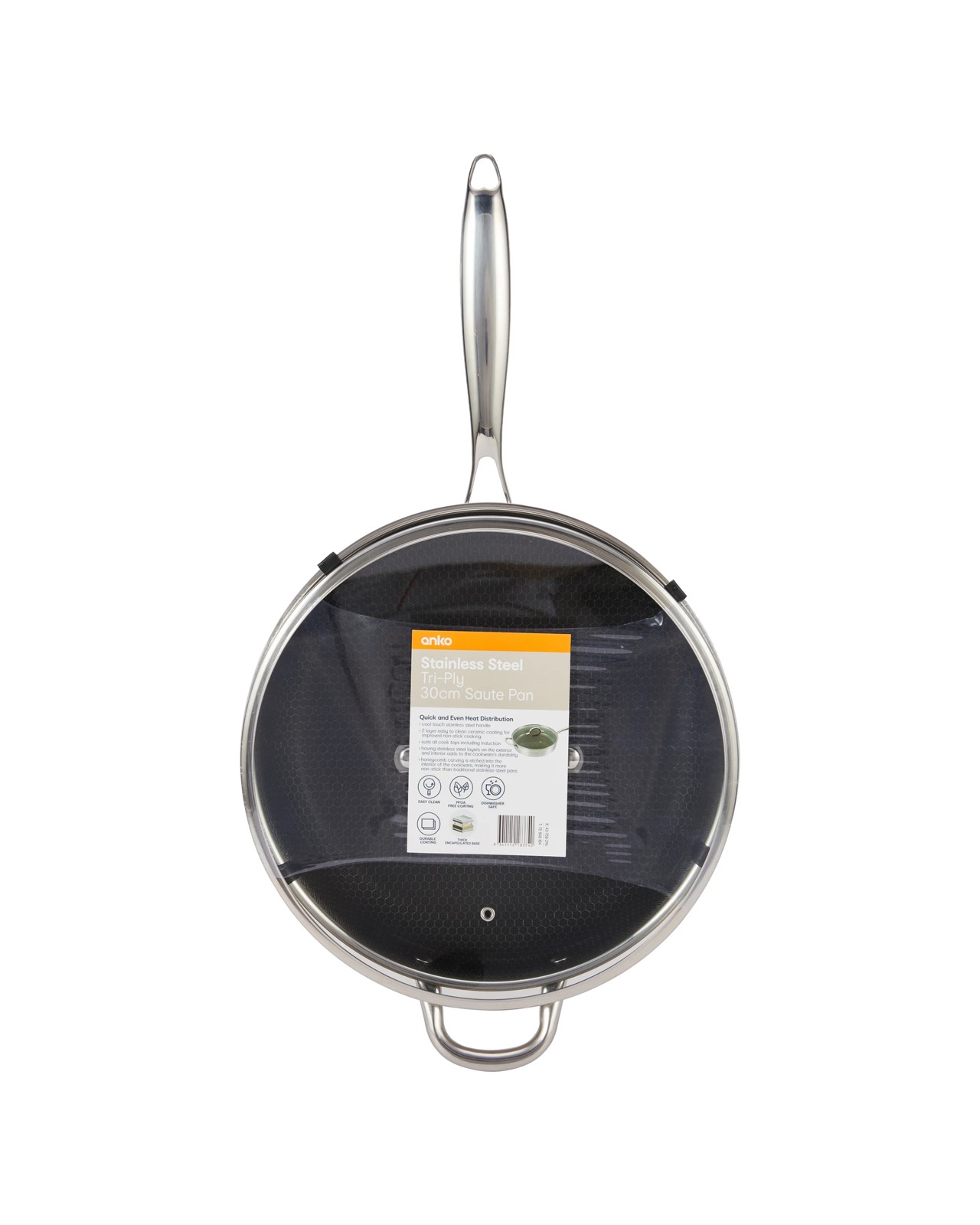 Anko Stainless Steel Tri-Ply 30cm Saute Pan 6 of 6