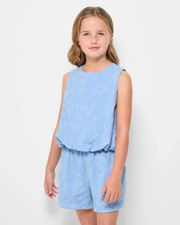 Bubble Hem Embroidered Tank Top