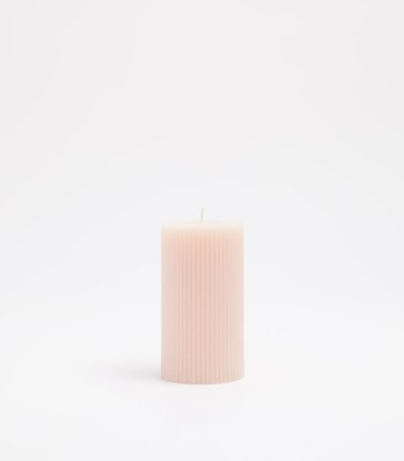 Small Ribbed Pillar Candle