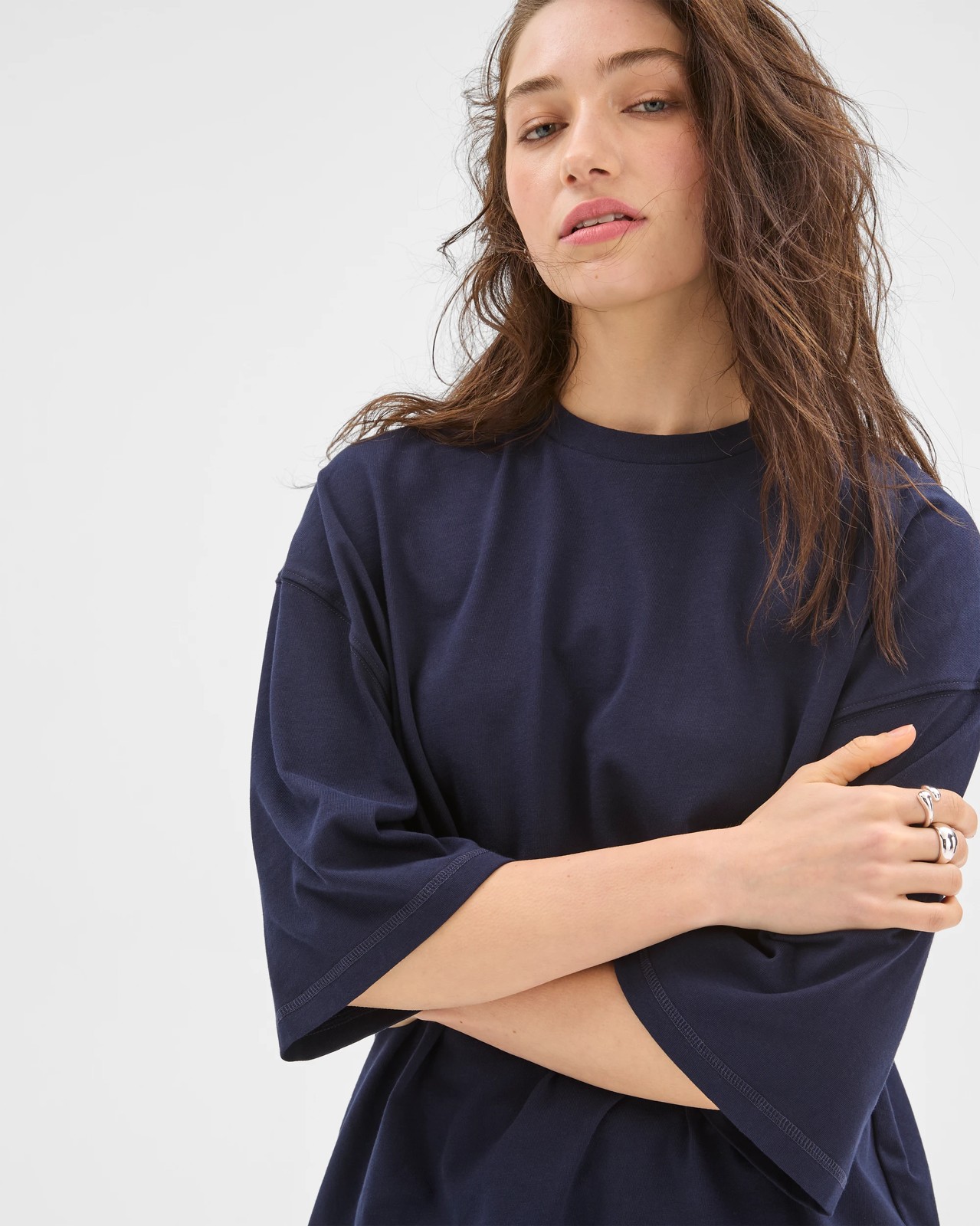 Lily Loves Australian Cotton Oversized T-Shirt - Navy 5 of 5