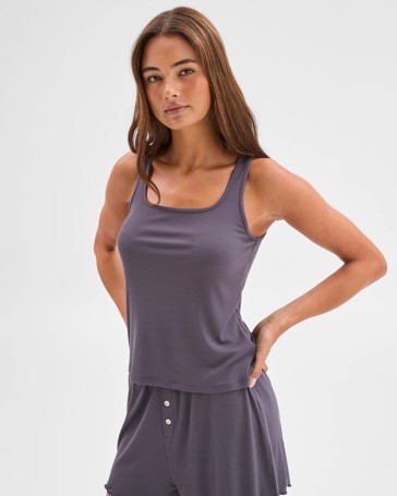 Lily Loves Ribbed Sleep Tank Top