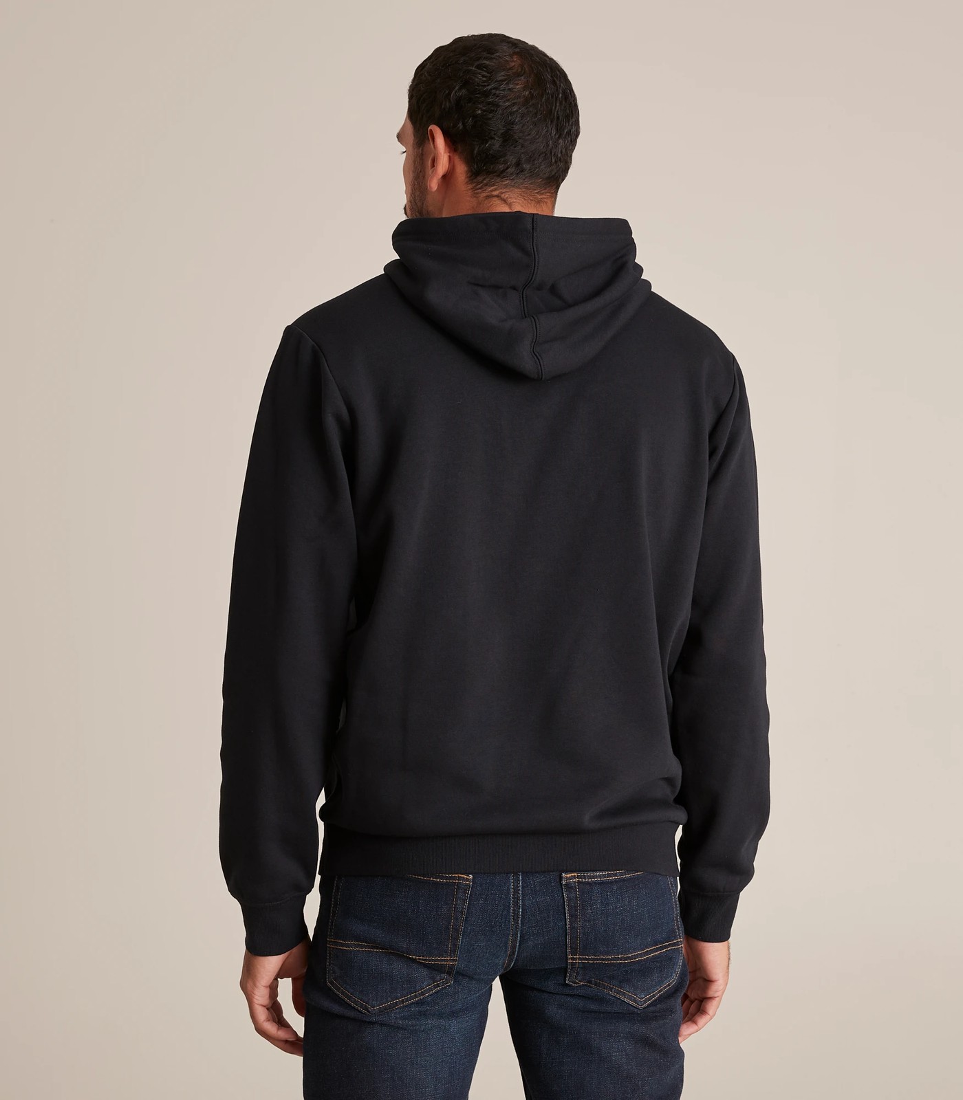 Plain black outlet fleece hoodie