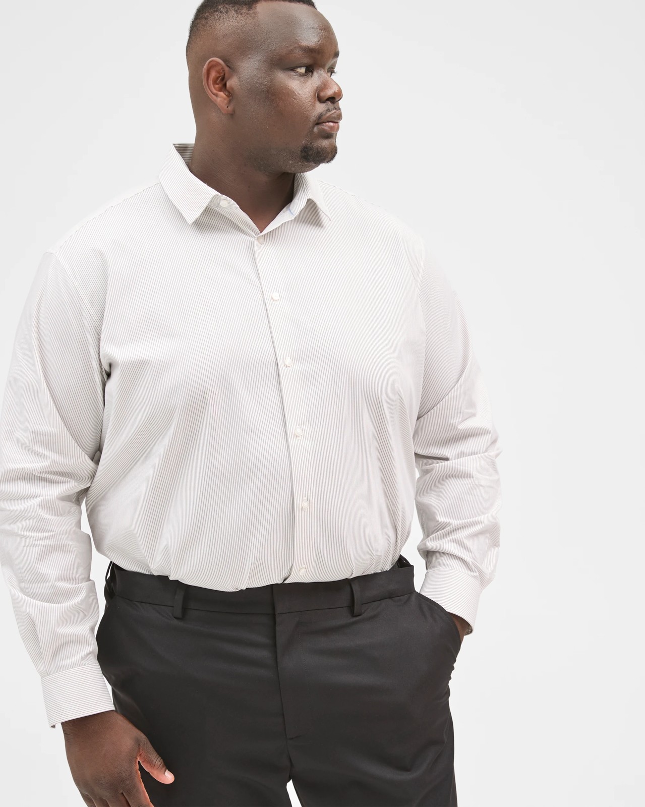 Plus Size Australian Cotton Dobby Stripe Shirt 4 of 6