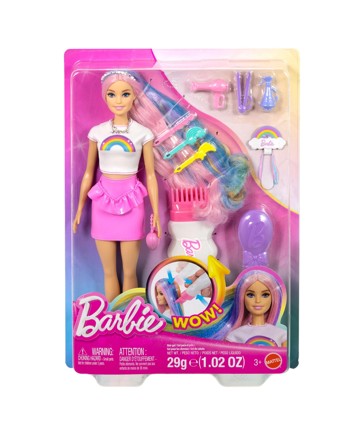Barbie Rainbow Sparkle Hair Doll with Extra-Long Hair and Accessories