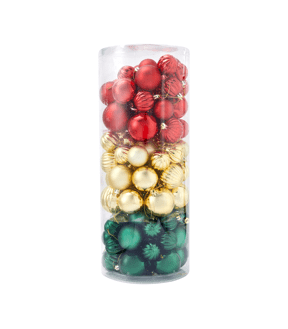 100 Pack Traditional Christmas Baubles - Anko