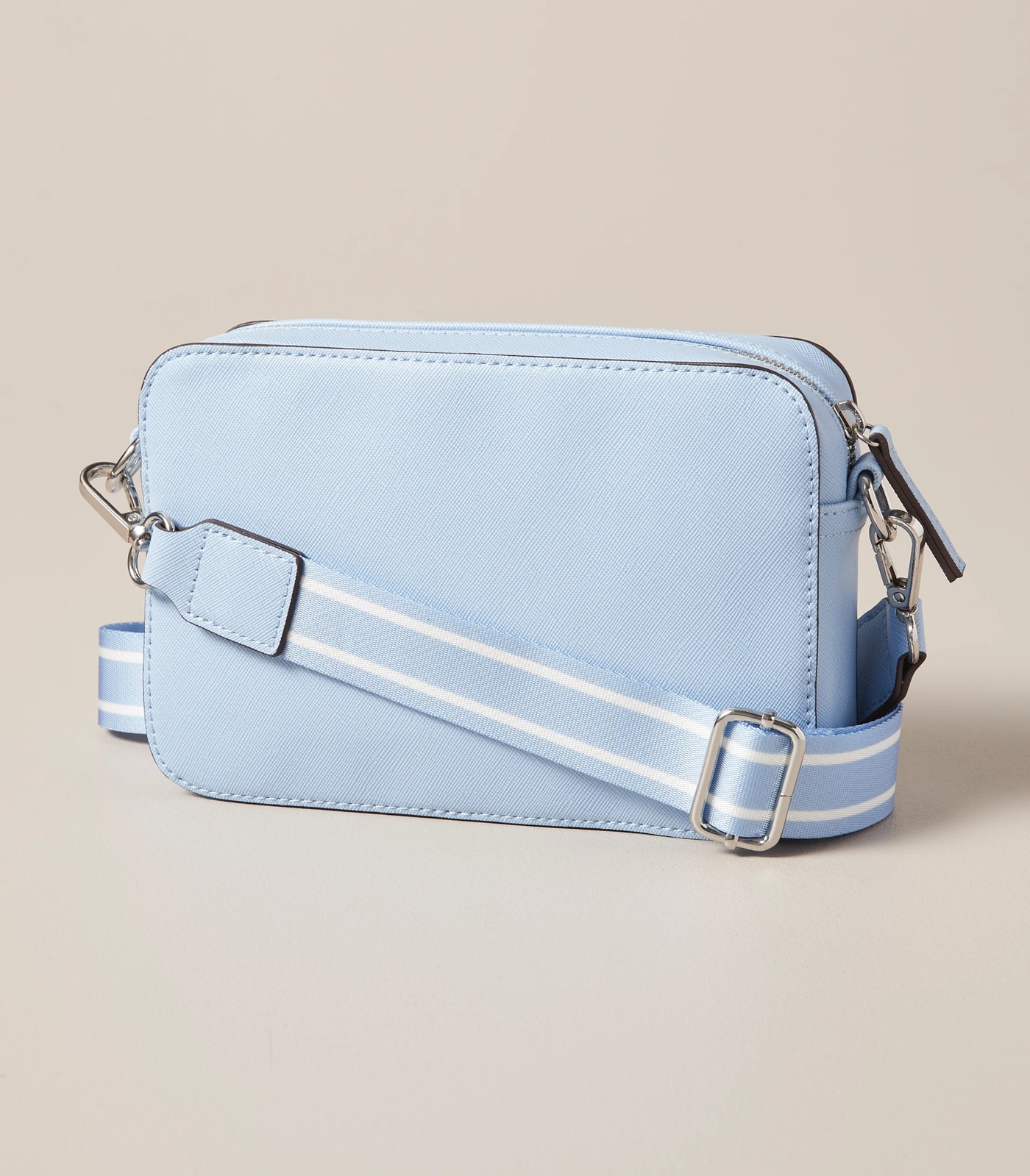 Blue Leather Crossbody Camera Bag