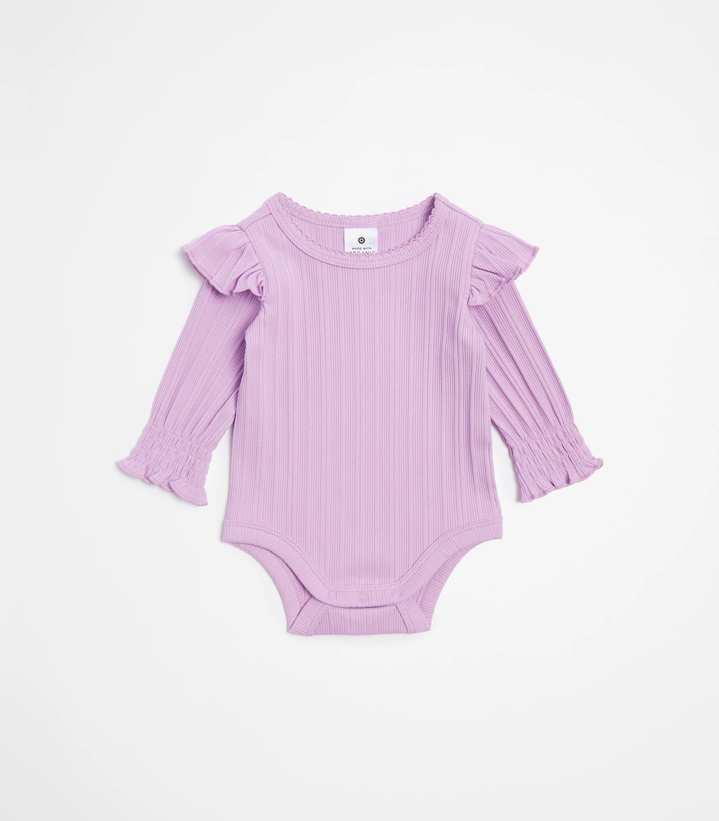 Baby Organic Cotton Rib Bodysuit with Frill
