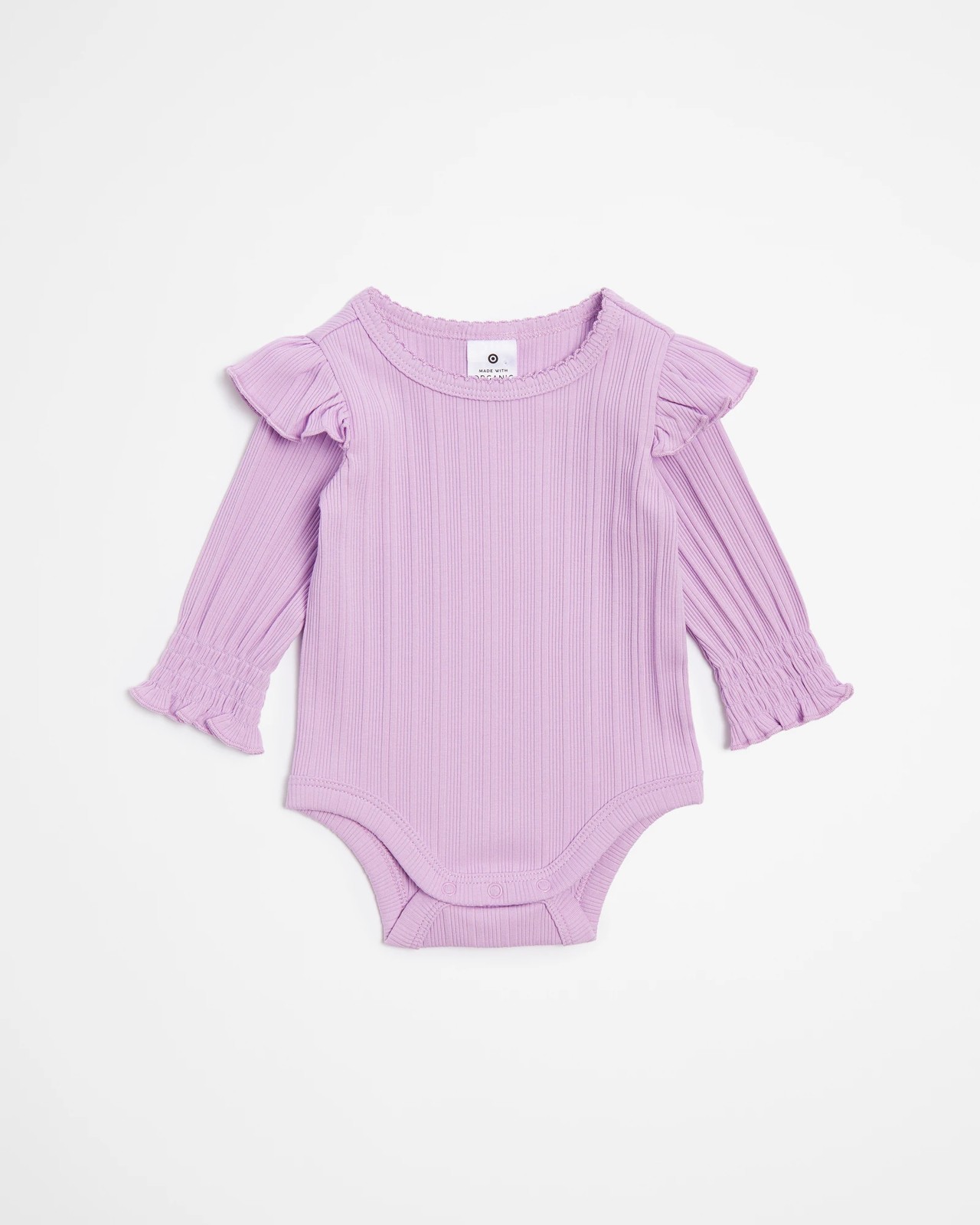 Baby Organic Cotton Rib Bodysuit with Frill