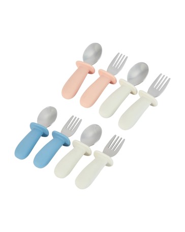 Anko 4 Piece Spoon and Fork Set - Assorted