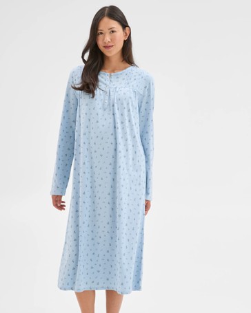 Australian Cotton Long Sleeve Traditional Pintuck Nightie