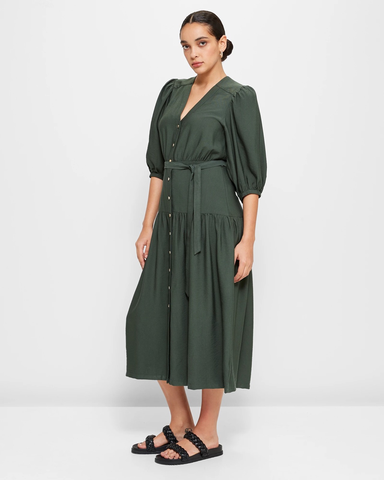 V-Neck Button Through Shirt Dress - Preview | Target Australia