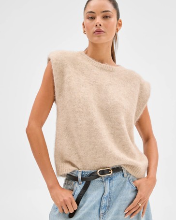 Lily Loves Exaggerated Shoulder Knit Vest