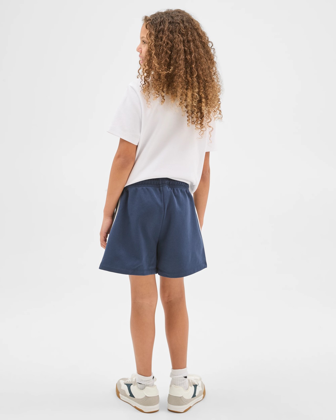 Australian Cotton Blend Side Stripe Fleece Shorts - Navy 2 of 6