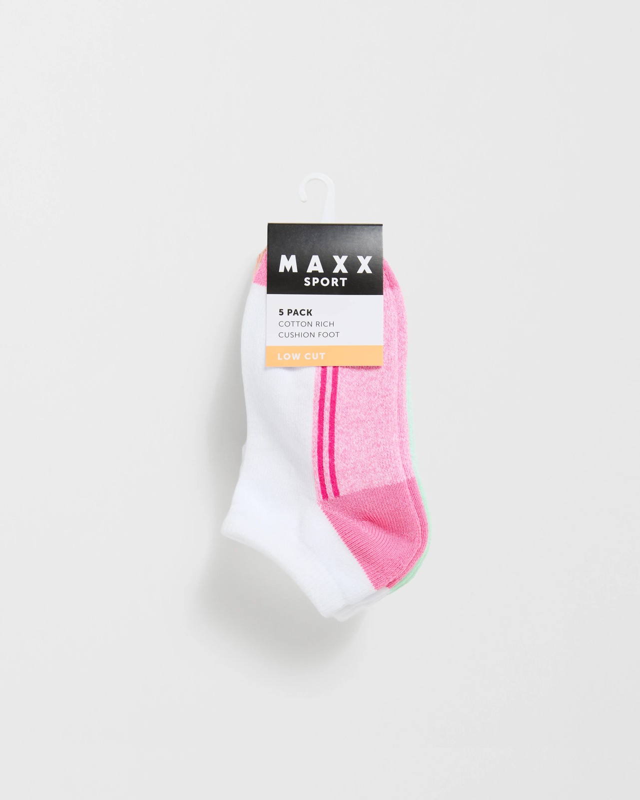 Maxx Cotton Blend 5 Pack Girls Low Cut Sport Socks 3 of 3