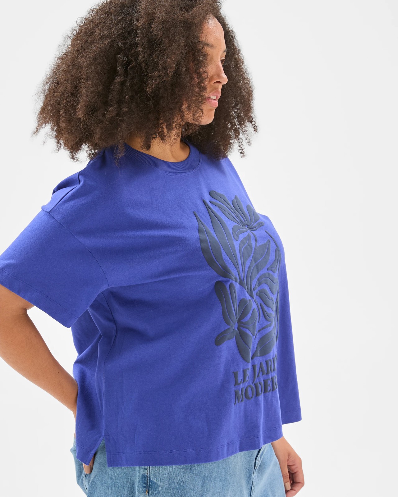Plus Size Australian Cotton Graphic Split Hem T-Shirt 5 of 6