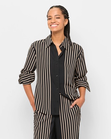 Petites Long Sleeve Satin Shirt
