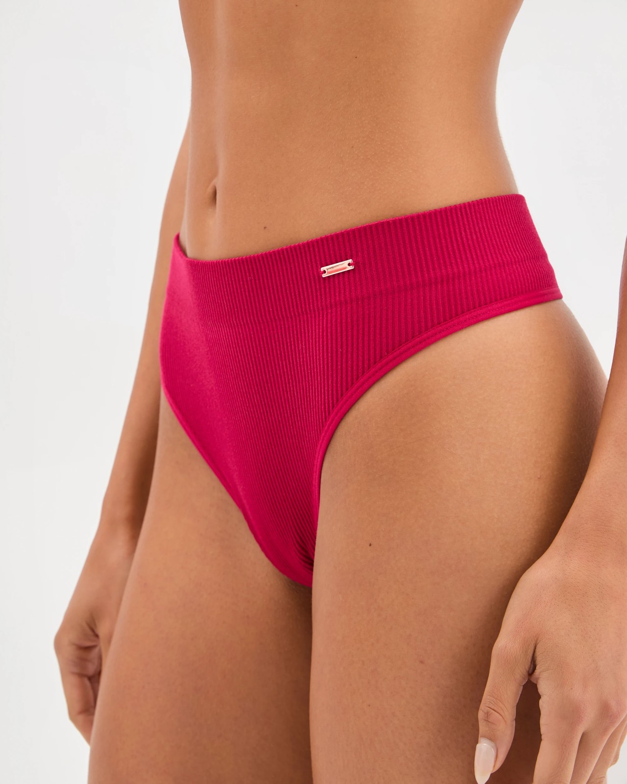 Lily Loves 2 Pack Ribbed Seamfree High Waisted G-String Briefs - Wineberry 5 of 5