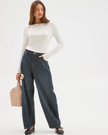 Lily Loves Australian Cotton Blend Horseshoe Leg Denim Jeans