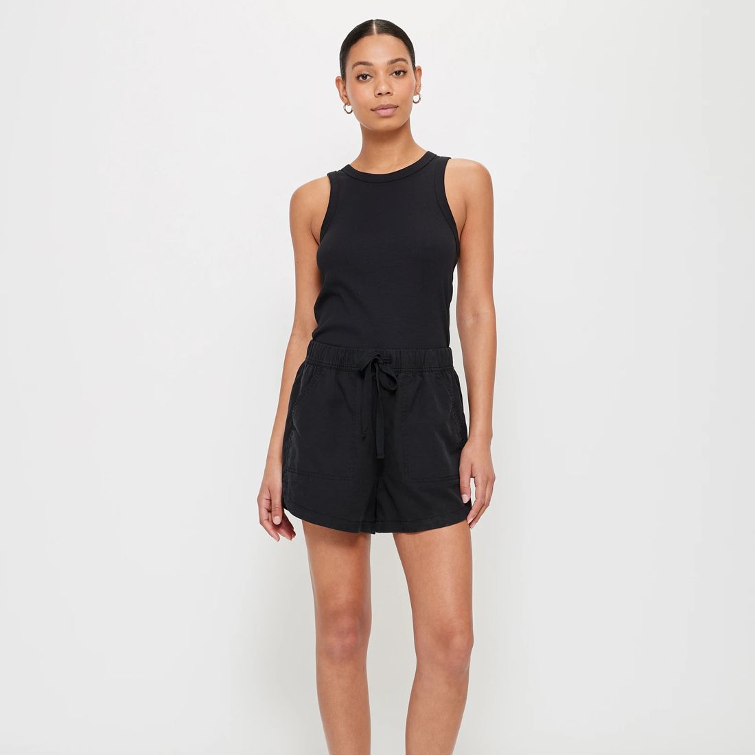 Pull On Slub Short Black Beauty Target Australia