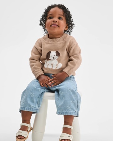 Baby Organic Cotton Chunky Rib Knit Jumper